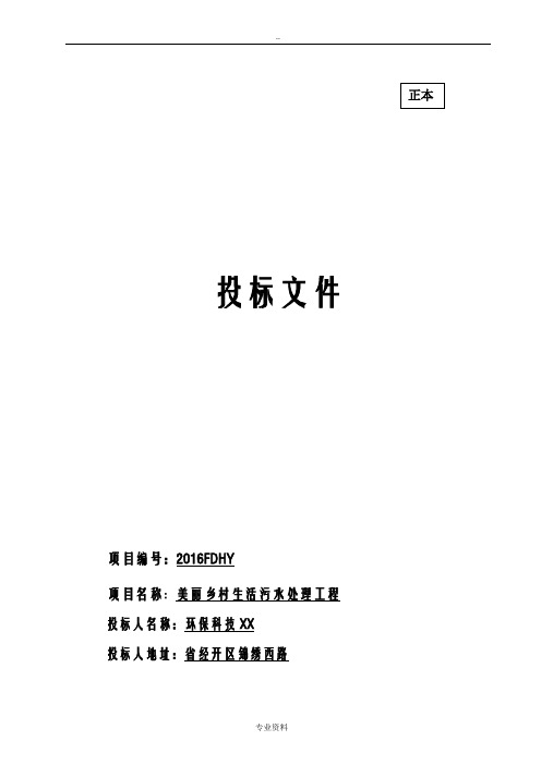 污水处理投标文件