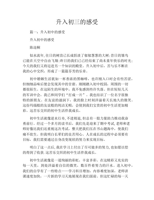 升入初三的感受
