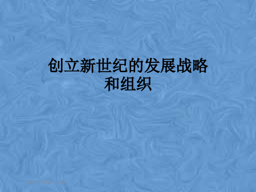 创立新世纪的发展战略和组织