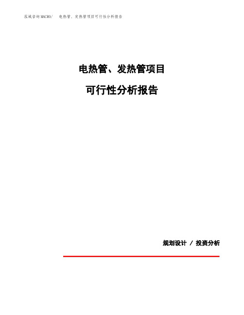 电热管、发热管项目可行性分析报告(模板参考范文)