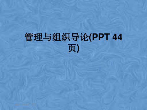 管理与组织导论(PPT 44页)