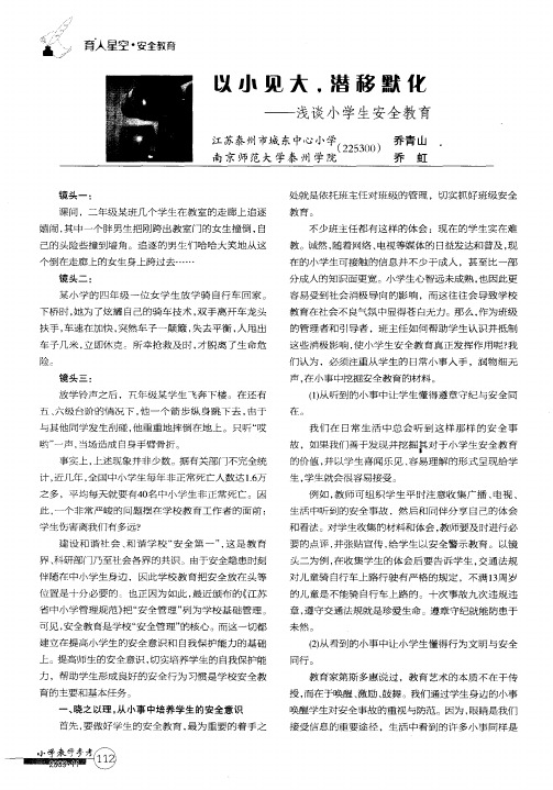 以小见大,潜移默化——浅谈小学生安全教育