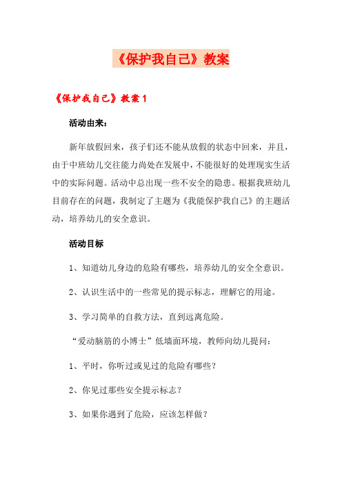 《保护我自己》教案