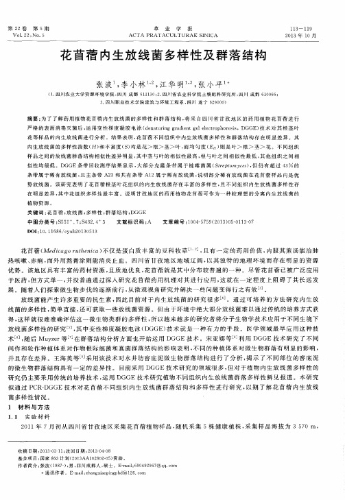 花苜蓿内生放线菌多样性及群落结构