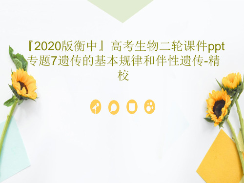 『2020版衡中』高考生物二轮课件ppt专题7遗传的基本规律和伴性遗传-精校PPT文档共112页