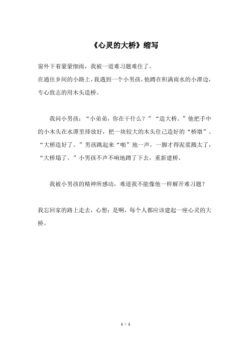 《心灵的大桥》缩写_五年级作文