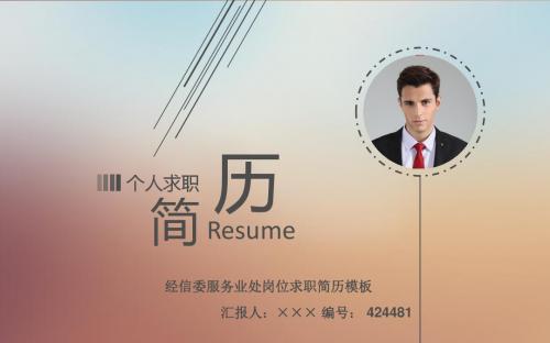 经信委服务业处岗位求职简历模板【高端简约】