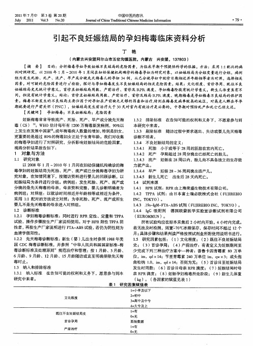 引起不良妊娠结局的孕妇梅毒临床资料分析