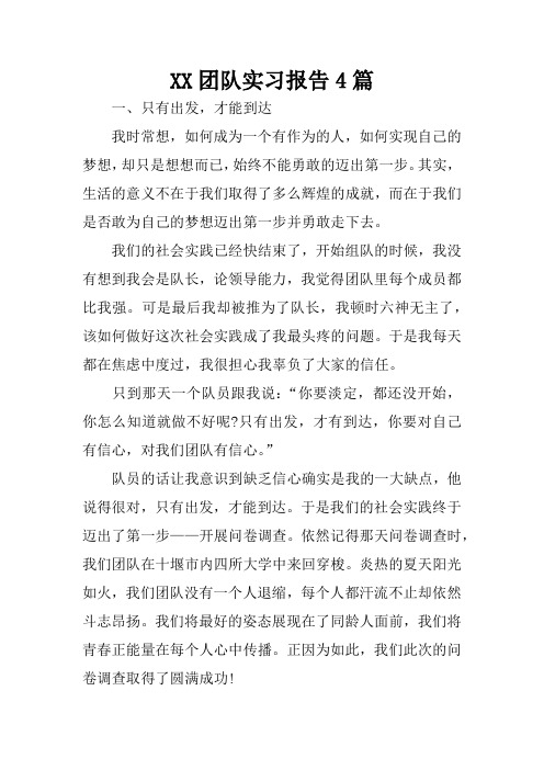 团队实习报告4篇