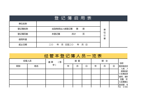 应急物资出入库登记表(1)