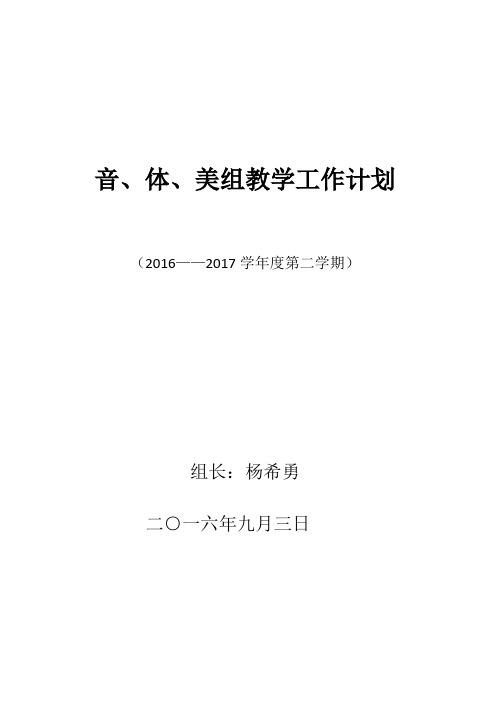 16-17(二)音、体、美组教学工作计划