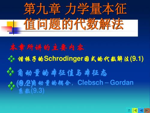 量子力学(第九章本征值的代数解法)