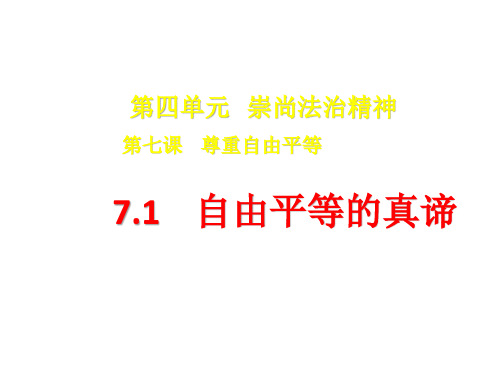 人教版八年级下册道德与法治《自由平等的真谛》