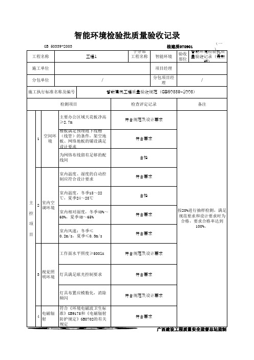 智能环境检验批质量验收记录(最新版)