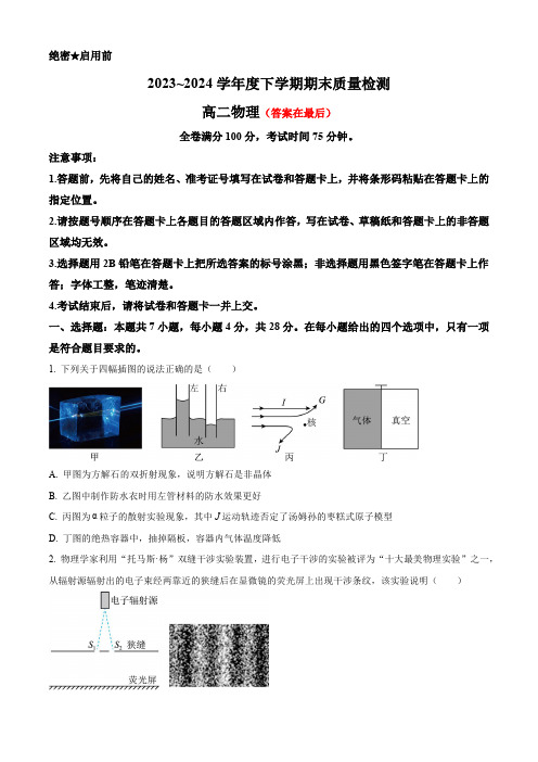 河南省新未来2023-2024学年高二下学期7月期末联考试题 物理含答案