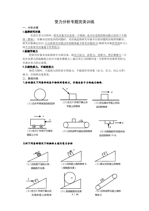 高中物理受力分析专题完美训练版