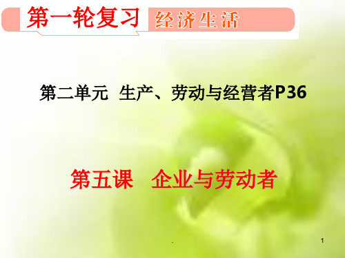 企业与劳动者一轮复习最新ppt课件