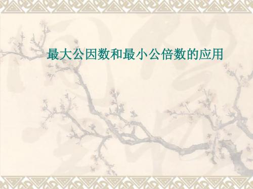 最大公因数和最小公倍数的应用