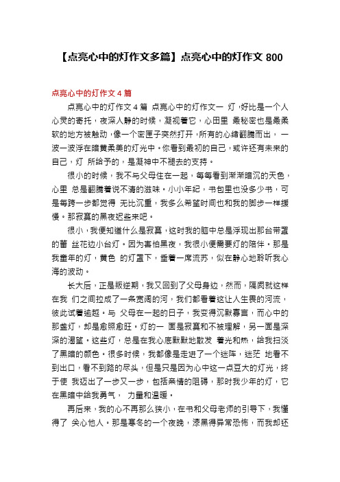 【点亮心中的灯作文多篇】点亮心中的灯作文800