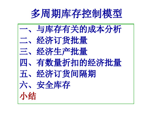 库存控制模型