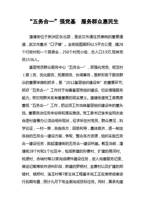 潘塘街五务合一解说词初稿