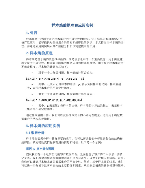 样本熵的原理和应用实例