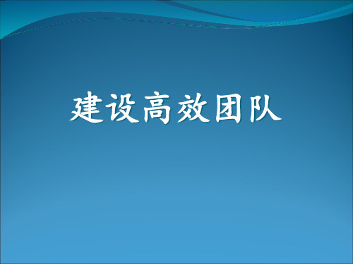 建设高效团队培训课程.pptx