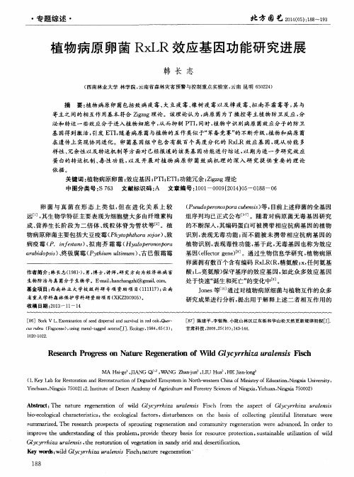 植物病原卵菌RxLR效应基因功能研究进展