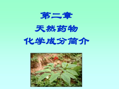 第二章 天然药物化学成分简介总结