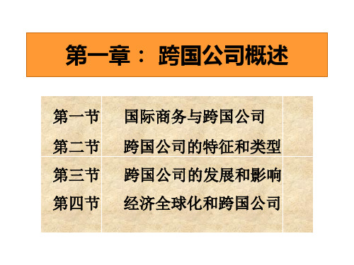 跨国公司概述
