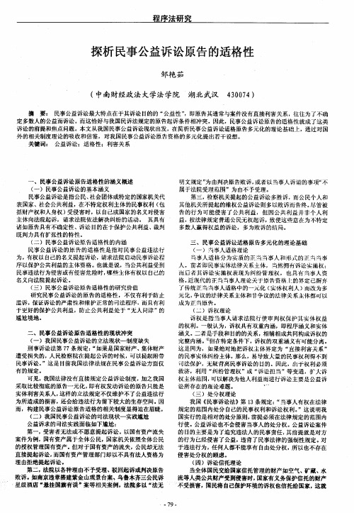 探析民事公益诉讼原告的适格性