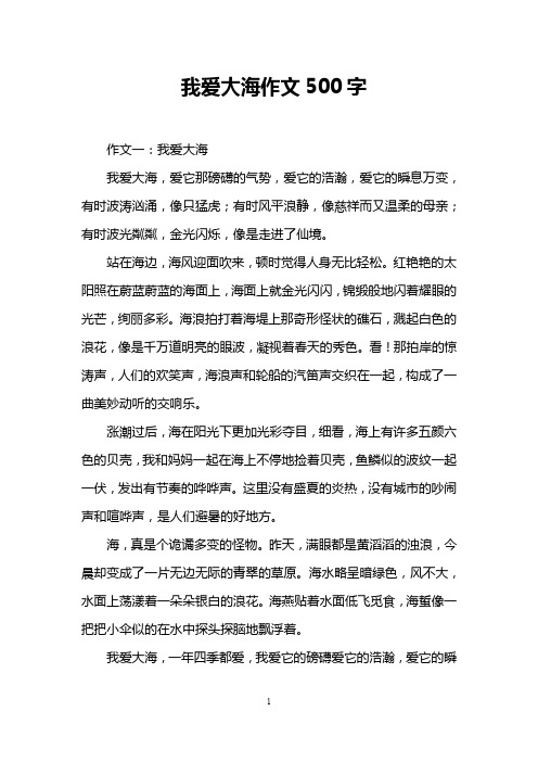 我爱大海作文500字
