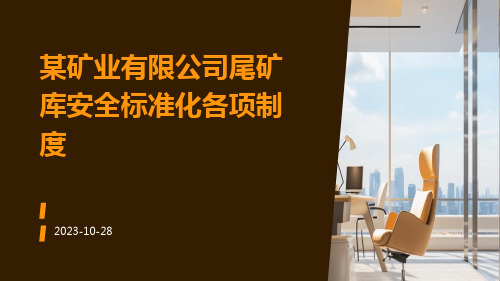 某矿业有限公司尾矿库安全标准化各项制度