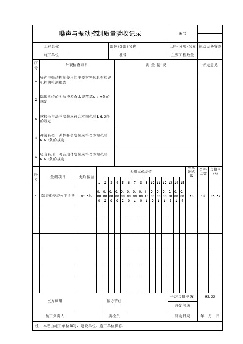 噪声与振动控制质量验收记录