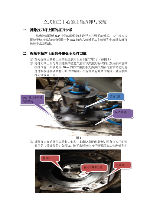 立式加工中心的主轴拆卸与安装