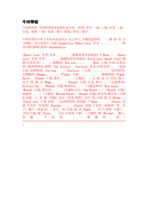 牛肉等级