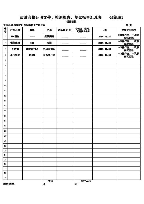 质量合格证明