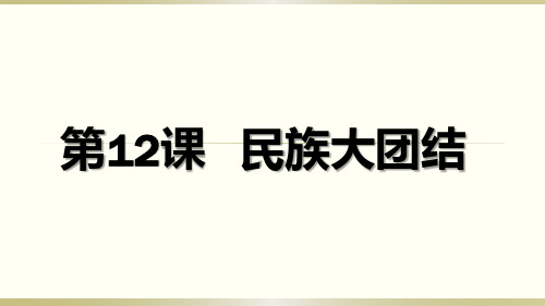人教部编版八年级历史下册第12课   民族大团结(共19张PPT)