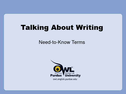 Talking about Writing ppt