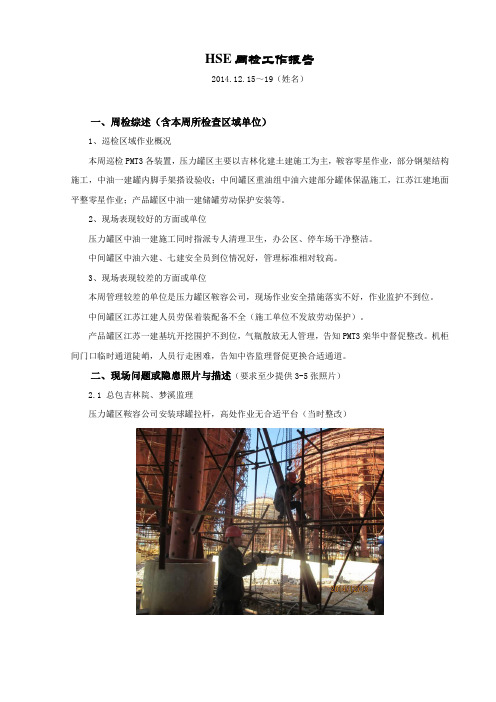 HSE周检工作报告(模板)