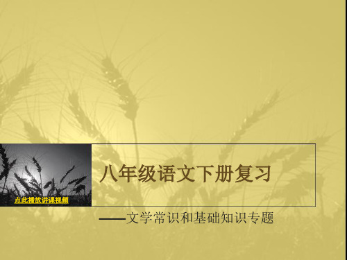 八年级语文下册 文学常识和基础知识复习