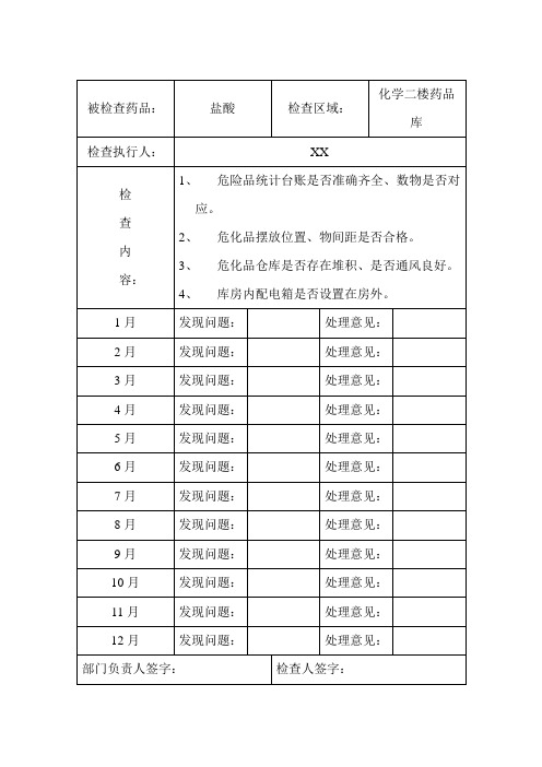 危险化学品安全检查记录