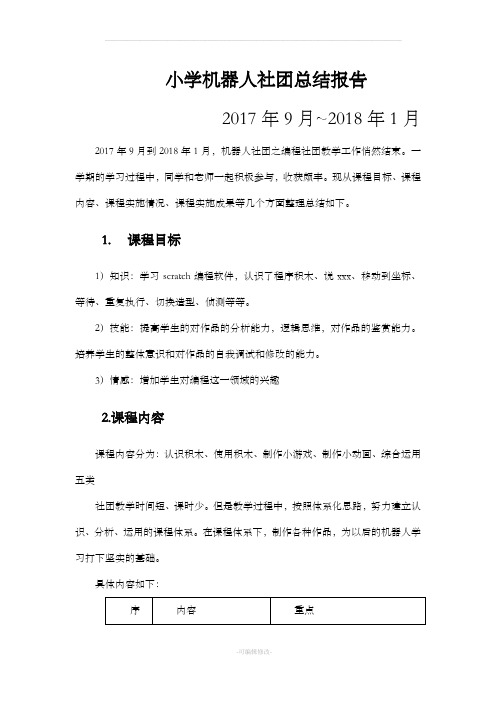 机器人社团总结