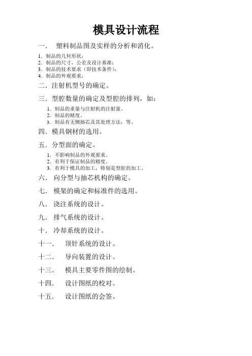 模具设计流程