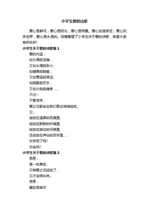 小学生爱的诗歌