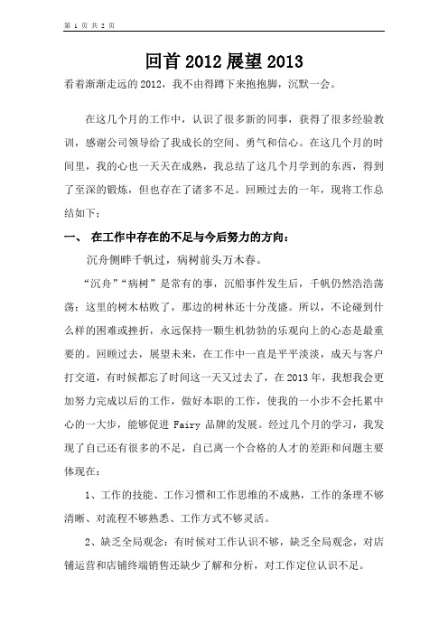 回首2012展望2013