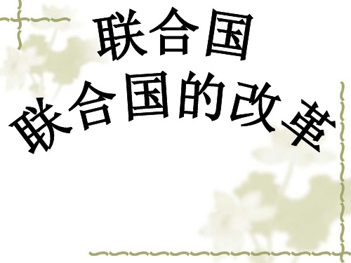 联合国与联合国改革