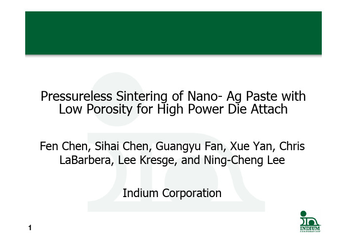 Pressureless Ag sintering paste