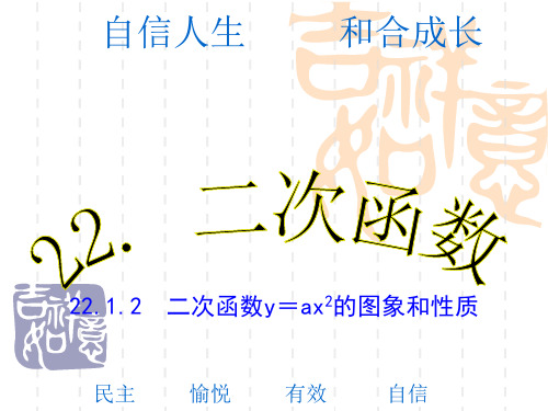 九年级数学上册课件：22.1.2二次函数y=ax2的图像及性质