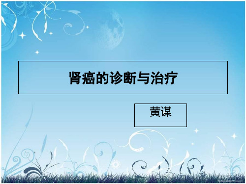 肾癌的诊断与治疗培训教材